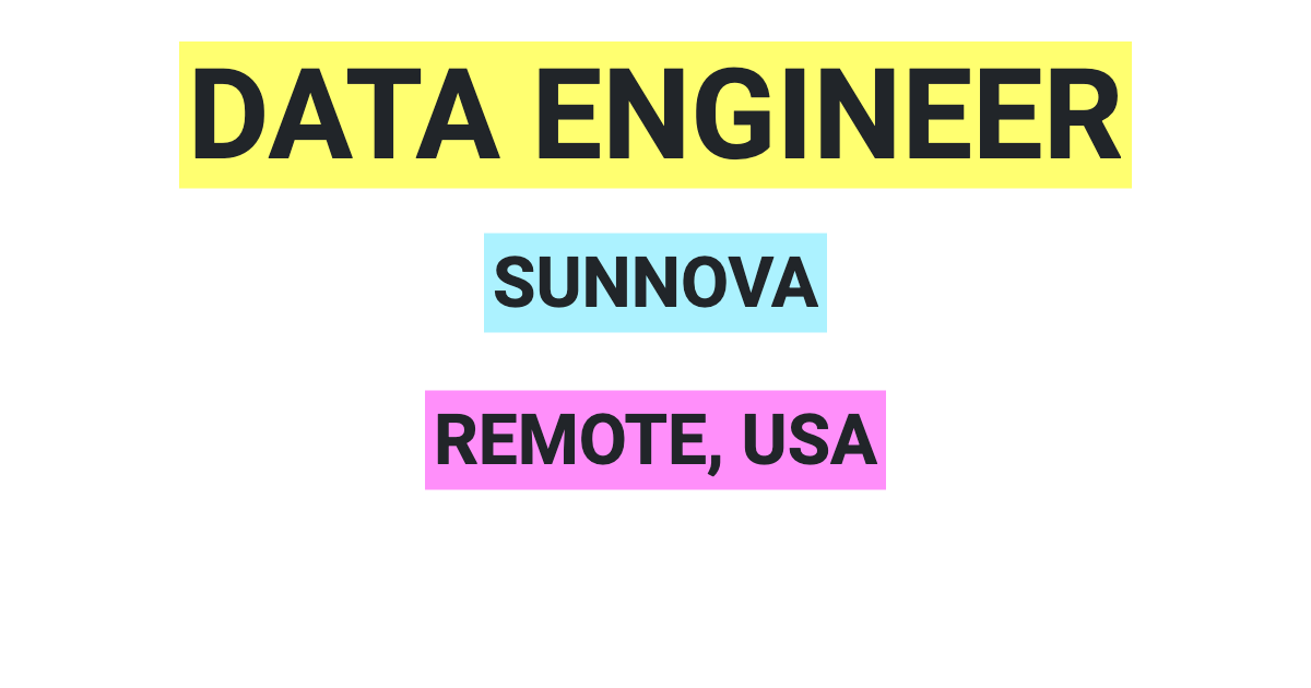 Data Engineer Job at Sunnova Remote